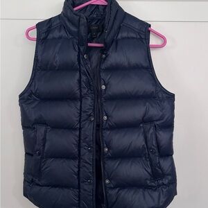 J. Crew Dark Blue Puffer Vest